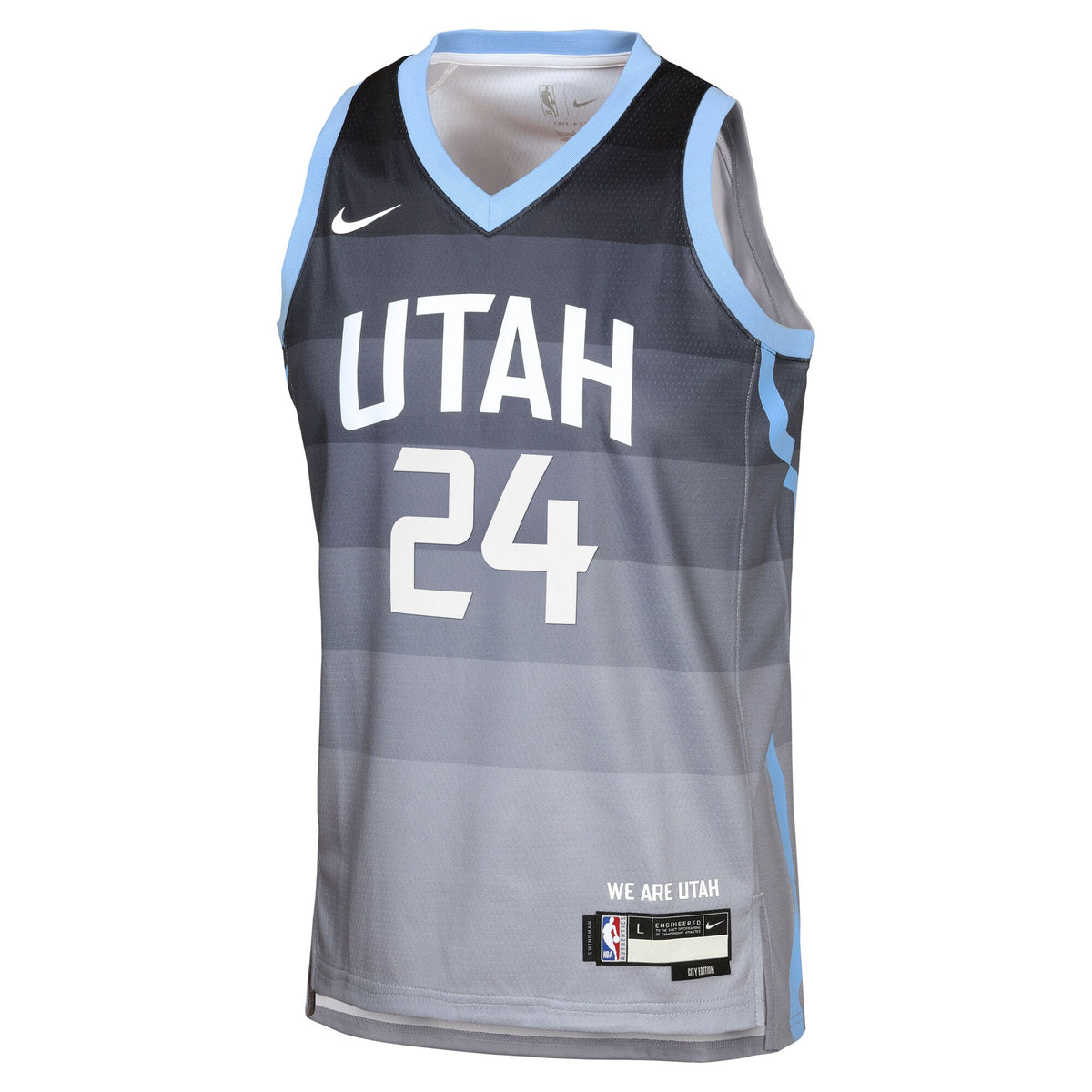 Utah Jazz Nike 2025/26 City Edition Swingman Jersey - Gray - Walker Kessler - Youth
