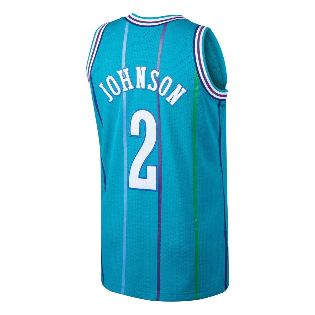 Men's Mitchell & Ness Larry Johnson Teal Charlotte Hornets 1992-93 Hardwood Classics Swingman Jersey