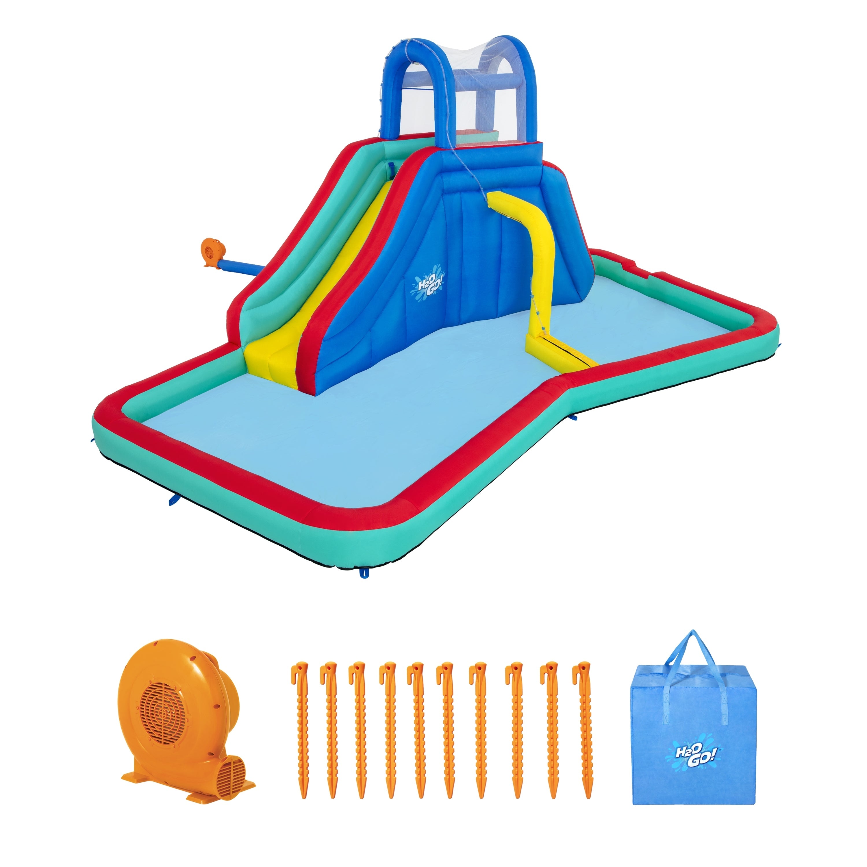 H2OGO! Waterfall Waves Kids Inflatable Water Park 18'8”