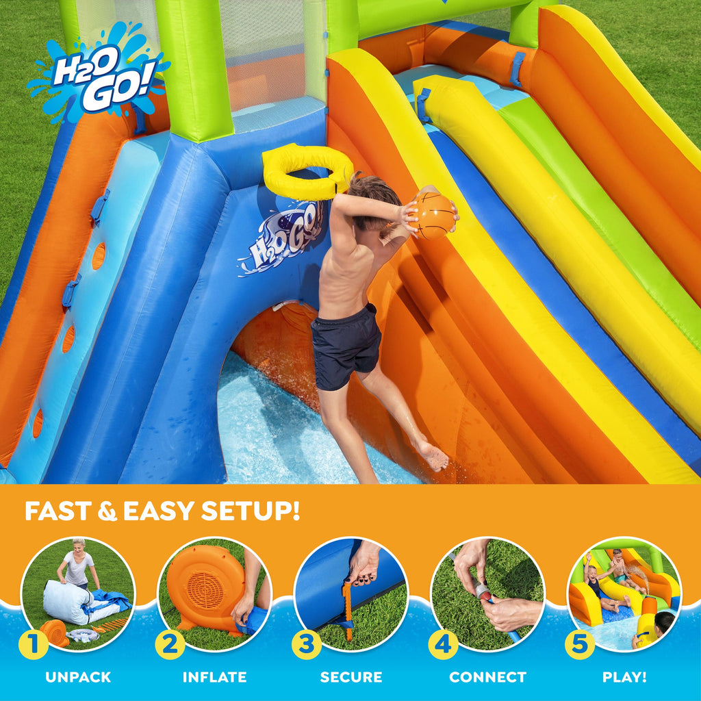 H2OGO! Wild Tide Kids Inflatable Water Park 19' 8”